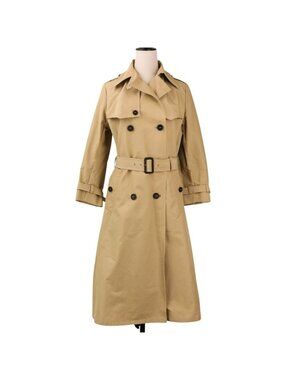 Prada Double Breasted Trench Coat 40 Beige